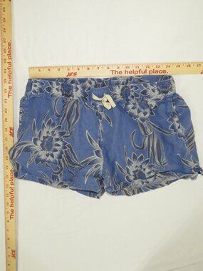 Patagonia Women's Hemp Organic Cotton Lounge Shorts Medium Blue Floral Print med